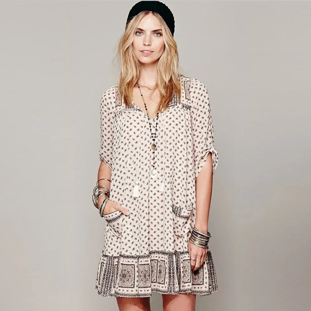 Free People Penny Lane Chiffon Dress in Tea Combo ASO Taylor Swift